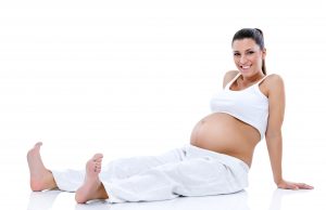 pregnant woman relaxation after exercising