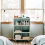 Clean salon room prepared for facial waxing