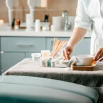 Clean salon setup for full face waxing