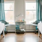 Private waxing room for a male Brazilian wax appointment
