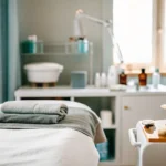 Clean salon setup for underarm waxing