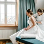 Bride preparing for wedding with professional waxing services