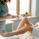 Professional waxing service at a clean, bright spa